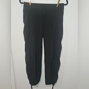 Athleta Black Athletic Pants With Drawstring Cuffs And Pockets Womens Size 2P